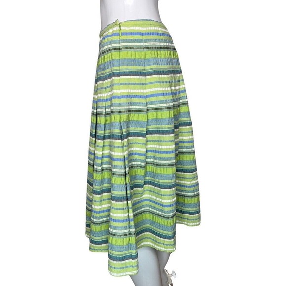 Worthington Skirt Womens 4 Pink‎ Green Blue Stripe A-Line Skirt Casual Office - Picture 3 of 8